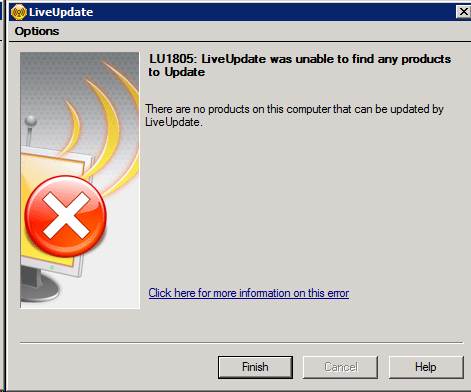 Live Update Error: LU1805