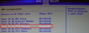 BIOS - Enable Wake-On-Lan