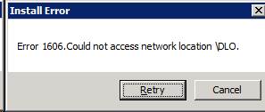 Symantec Backup Exec 2010 Error 1606:Could not access network location