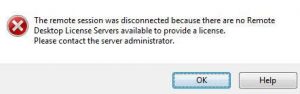No Remote Desktop License Servers Available